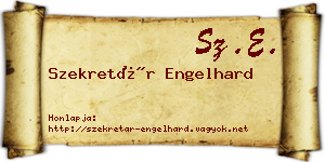 Szekretár Engelhard névjegykártya